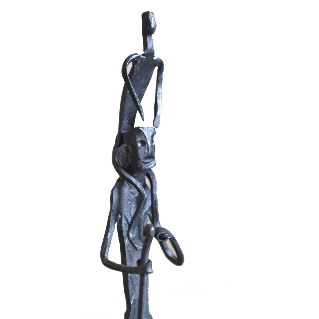 Wrought Iron Tribal Father son showpiece Figurine