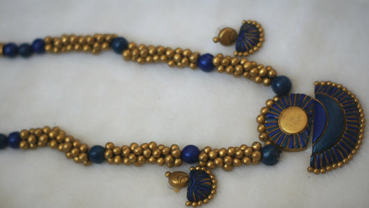 Handcrafted Terracotta necklace with Jhumkas