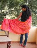 Orange Banarasi Dupion Dupatta with small buttis