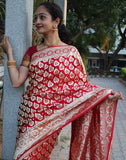 Red Pure Banaras silk saree