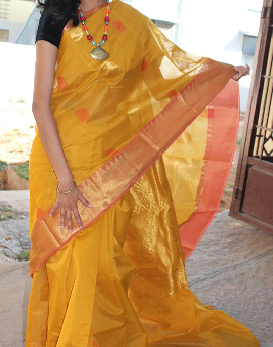 Mango Coloured Narayanpet Silk