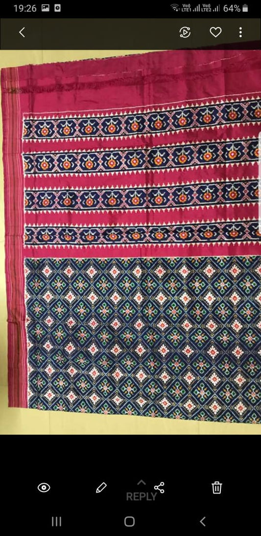 Maroon  Pure Ikkat Silk Saree