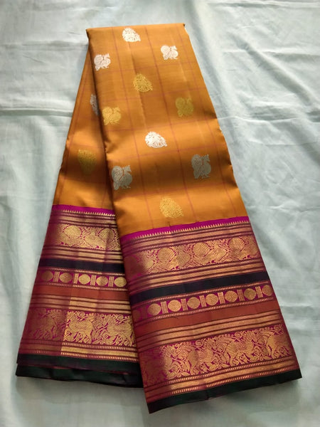 Orange Kanjeevaram Silk Saree