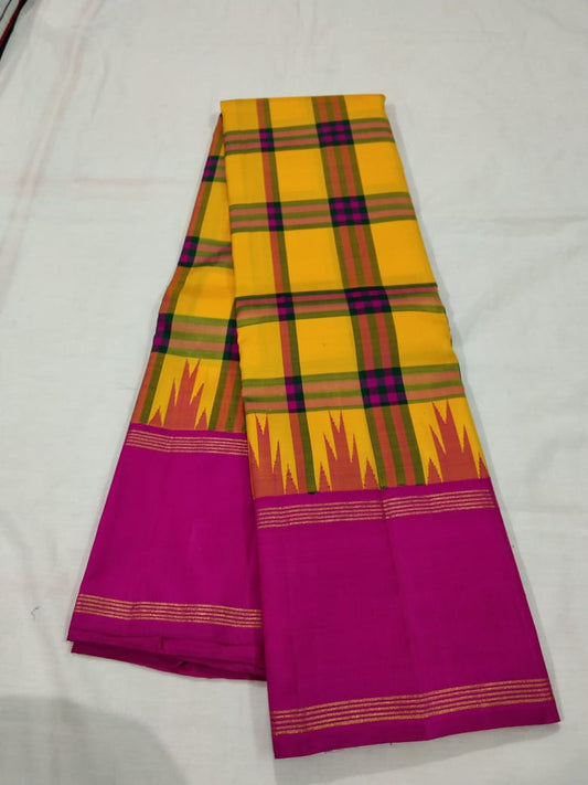 Yellow Kanjeevaram Silk Saree