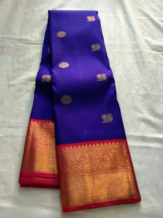 Drak Blue Kanjeevaram Silk Saree