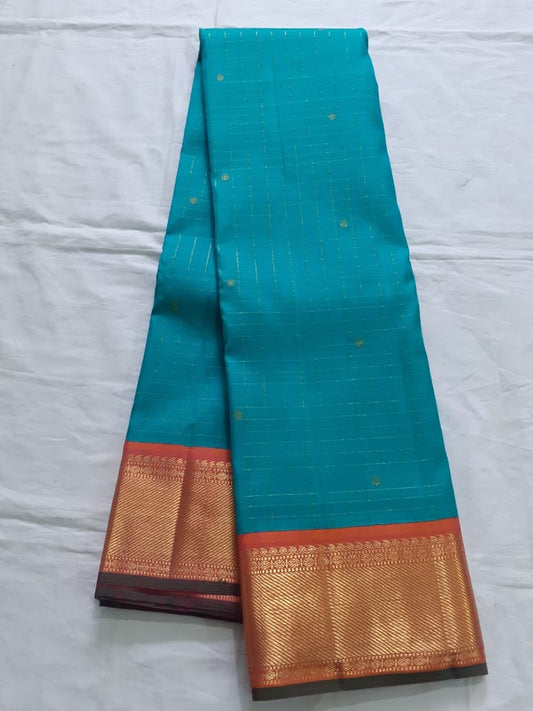 Sky Blue Kanjeevaram Silk Saree