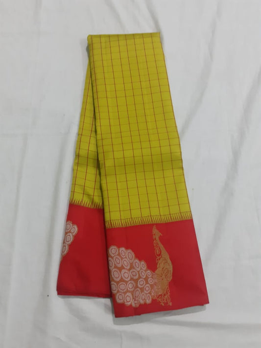 Yellow Kanjeevaram Silk Saree