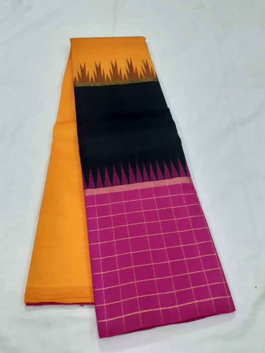 Yellow Kanjeevaram Silk Saree