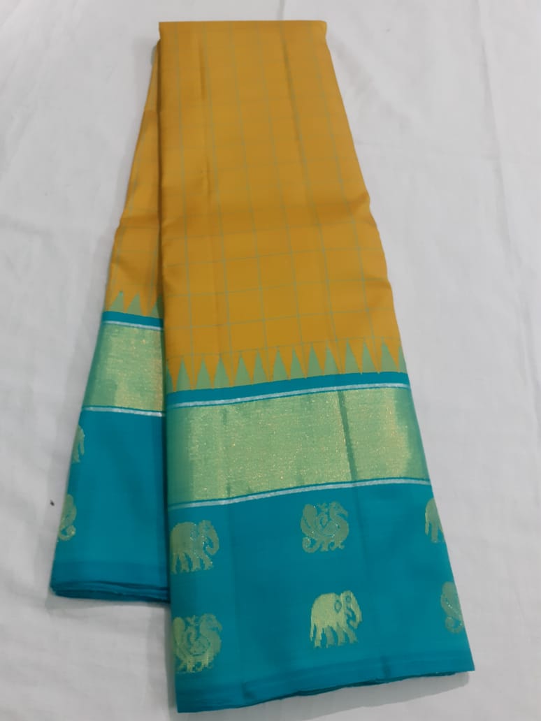 Gold Kanjeevaram Silk Saree