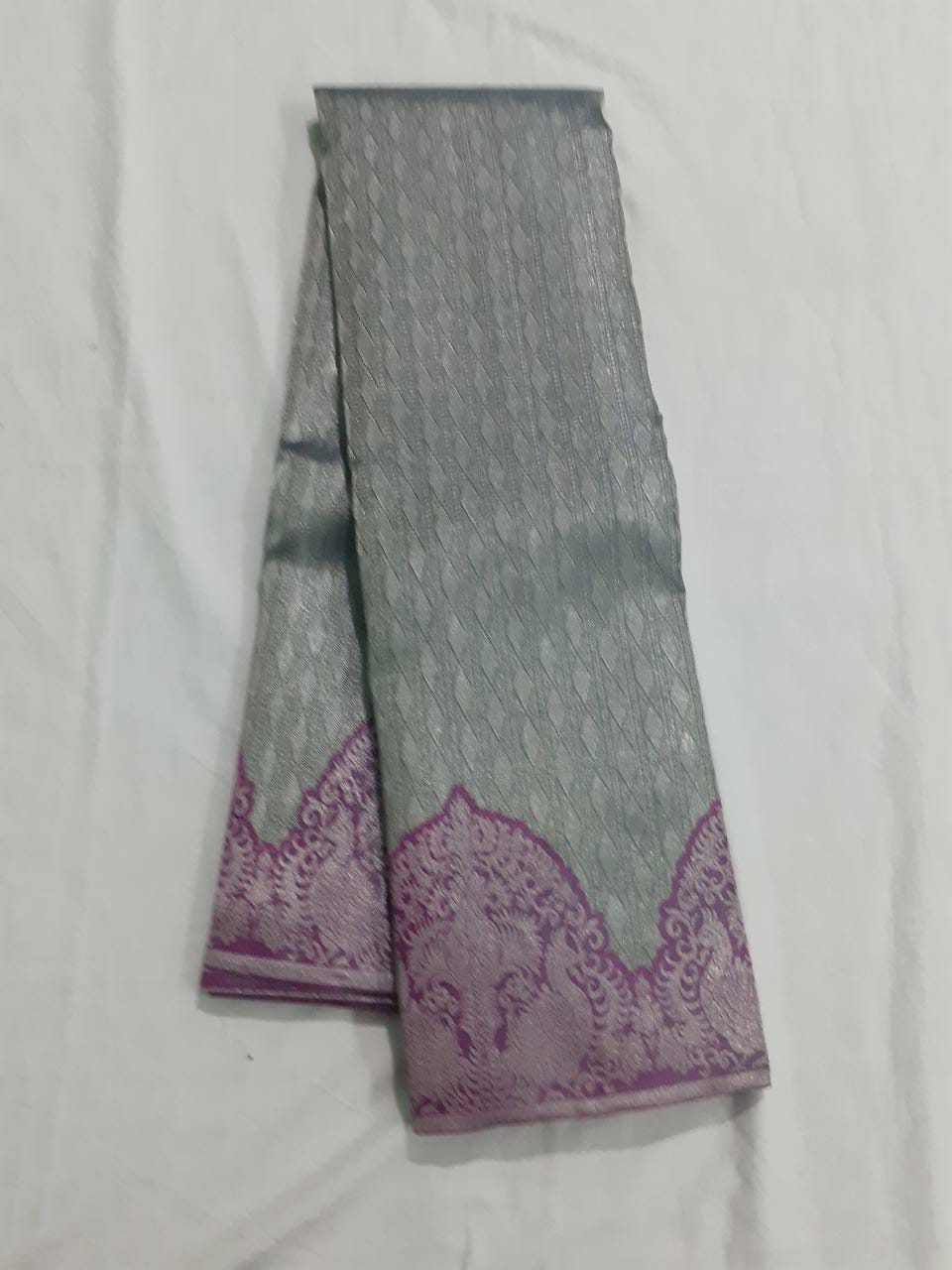 Silver Kanjeevaram Silk Saree