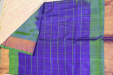 Blue checked Uppada Silk Saree