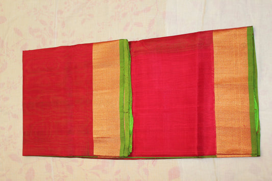 Cherry Red Uppada Silk Saree