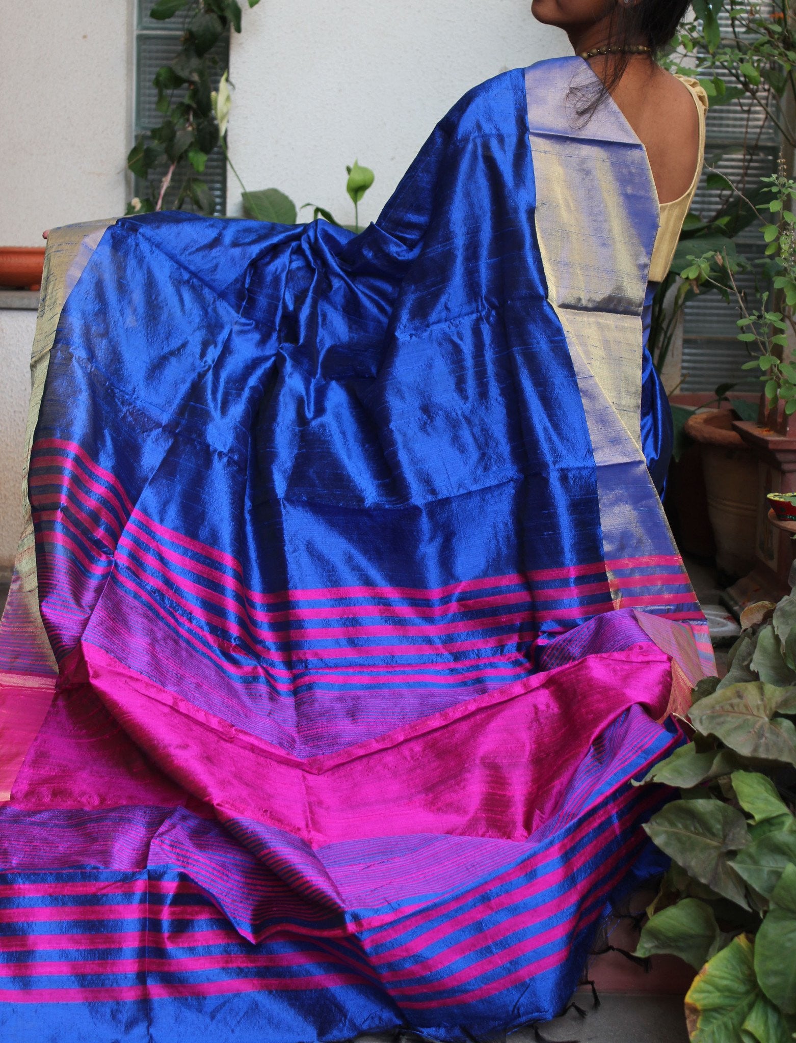 Royal Blue Raw Silk