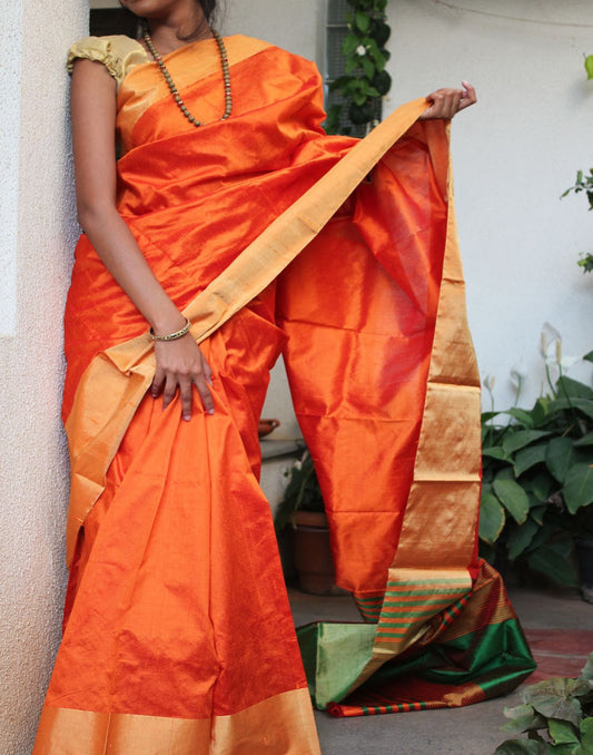 Orange Raw Silk