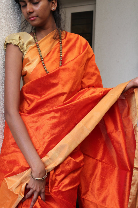 Orange Raw Silk