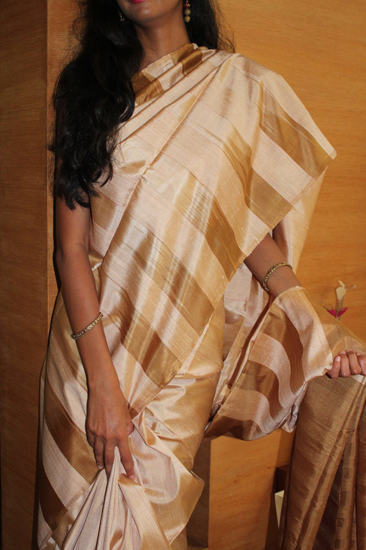 Cream Bendex Silk Saree