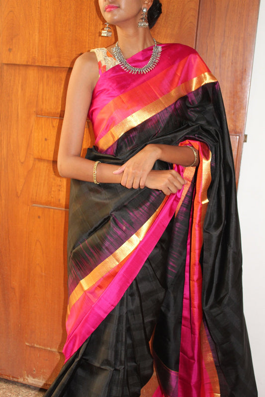 Black Bendex Silk Saree