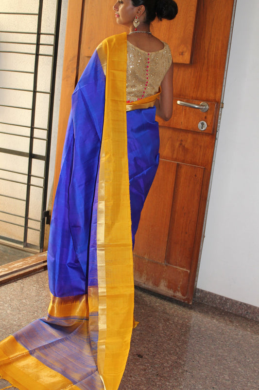 Blue Bendex Silk Saree