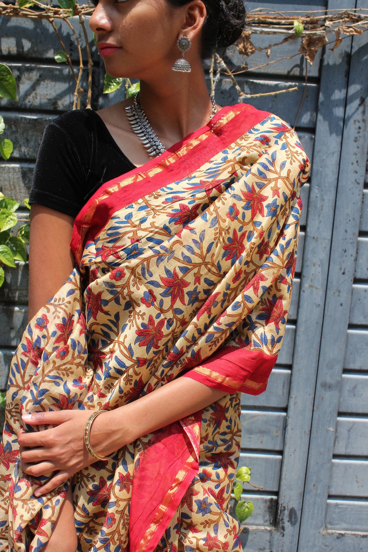 Bagru Woven Chanderi Saree