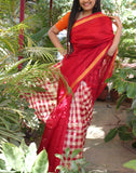 Red Kanchi Silk Cotton Saree