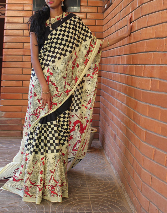 Handpainted Mulmul Cotton Saree