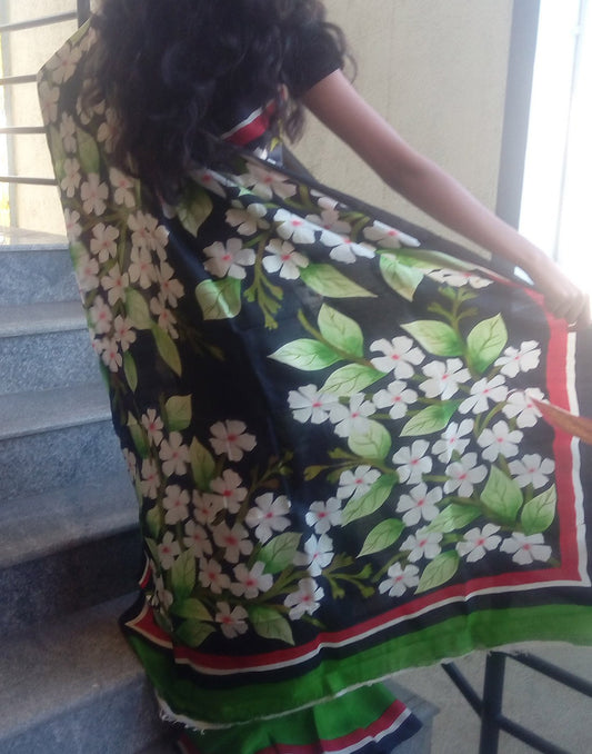 Handpainted Bishnupuri Silk Saree