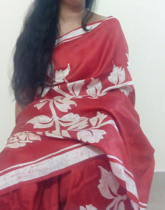 Floral Handpainted Bishnupuri Silk Saree