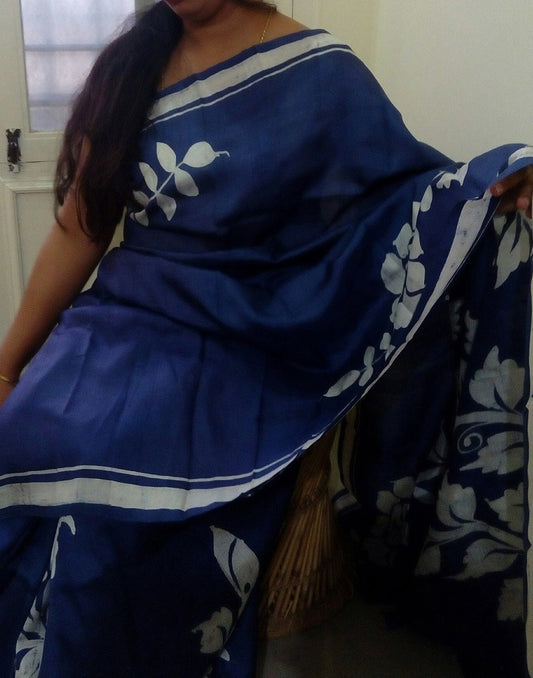 Floral Handpainted Bishnupuri Silk Saree