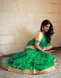Green Bangladeshi Muslin Silk Saree
