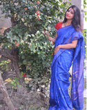 Royal Blue Motka Tussar Silk Saree