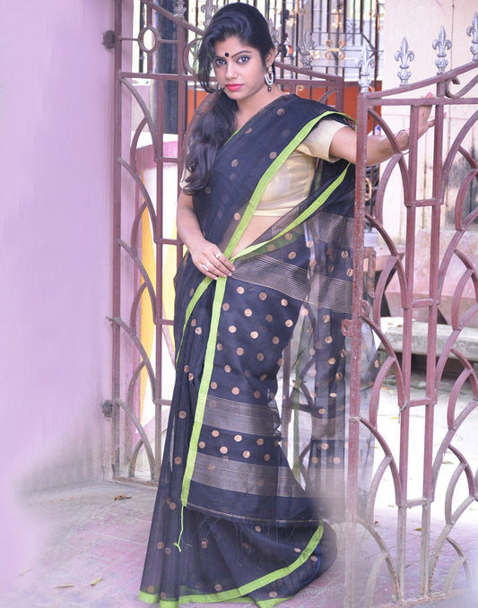 Black Bangladeshi Muslin Saree