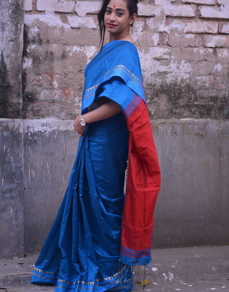 Royal Blue Bengal Cotton Silk