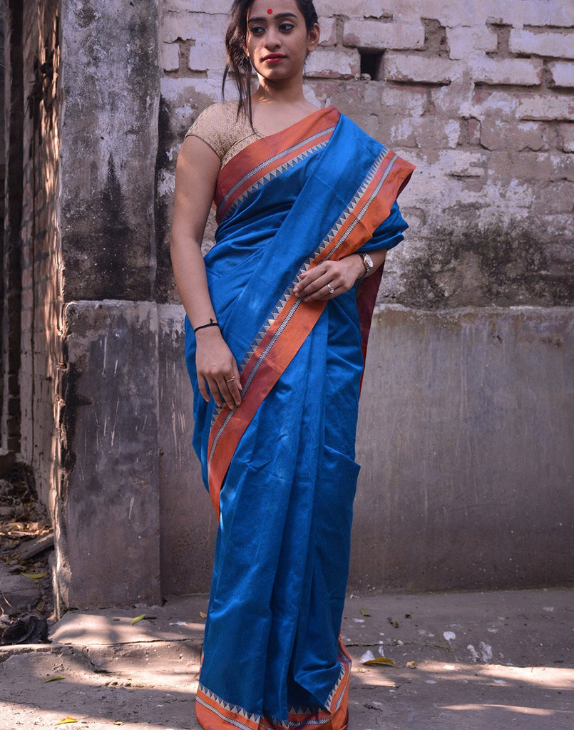 Blue Bengal Cotton Silk