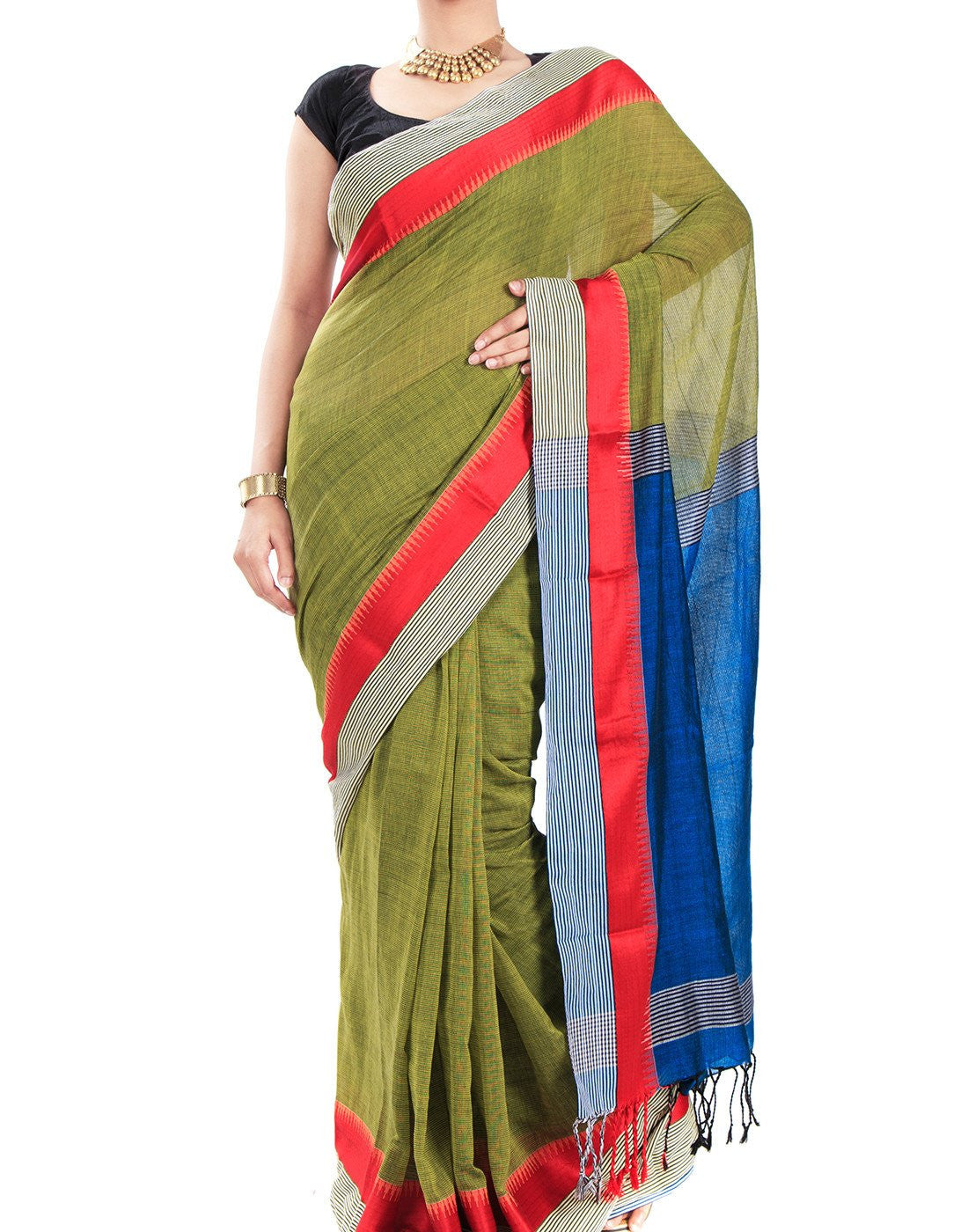 Green Kolkota Handloom Saree