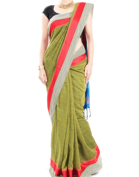 Green Kolkota Handloom Saree