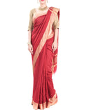 Rich Red Tussar Silk Saree