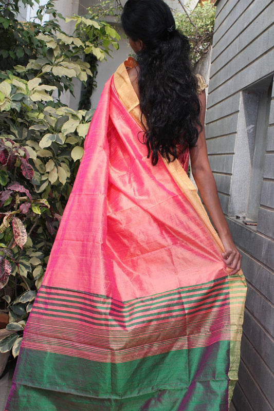 Peach Raw Silk