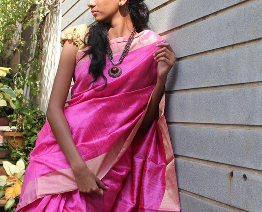 Hot Pink Raw Silk