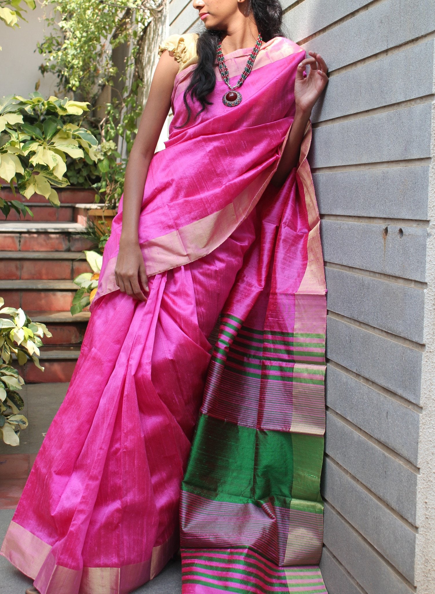 Hot Pink Raw Silk