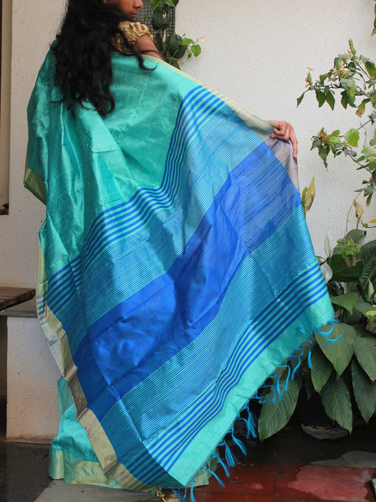 Sea Green Raw Silk