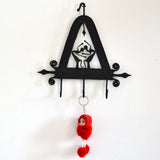 Wrought Iron 3 Hook Triangle key chain Holder