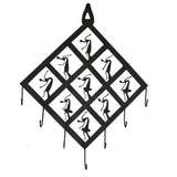 Wrought Iron 7 Hook Tribal key chain Holder