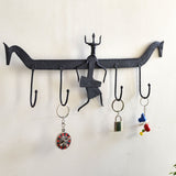 Wrought Iron 4 Hook Tribal key chain Holder