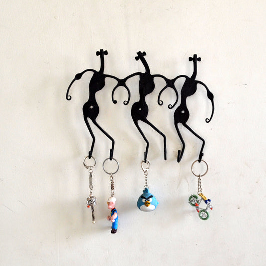 Wrought Iron 6 Hook Tribal key chain Holder