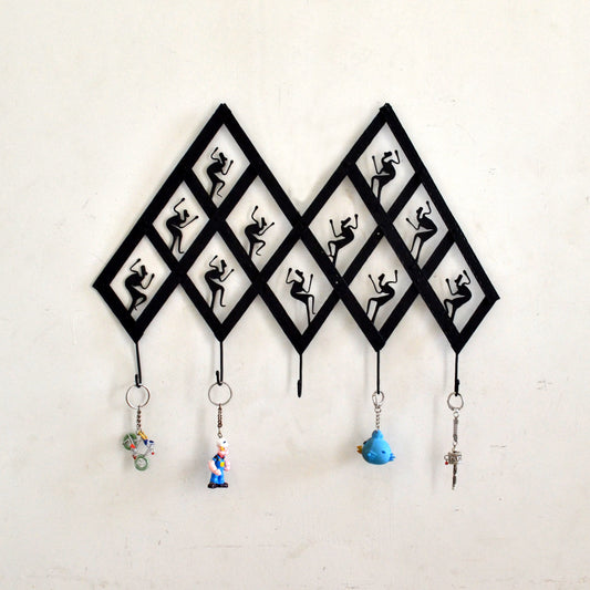 Wrought Iron 5 Hook Tribal key chain Holder