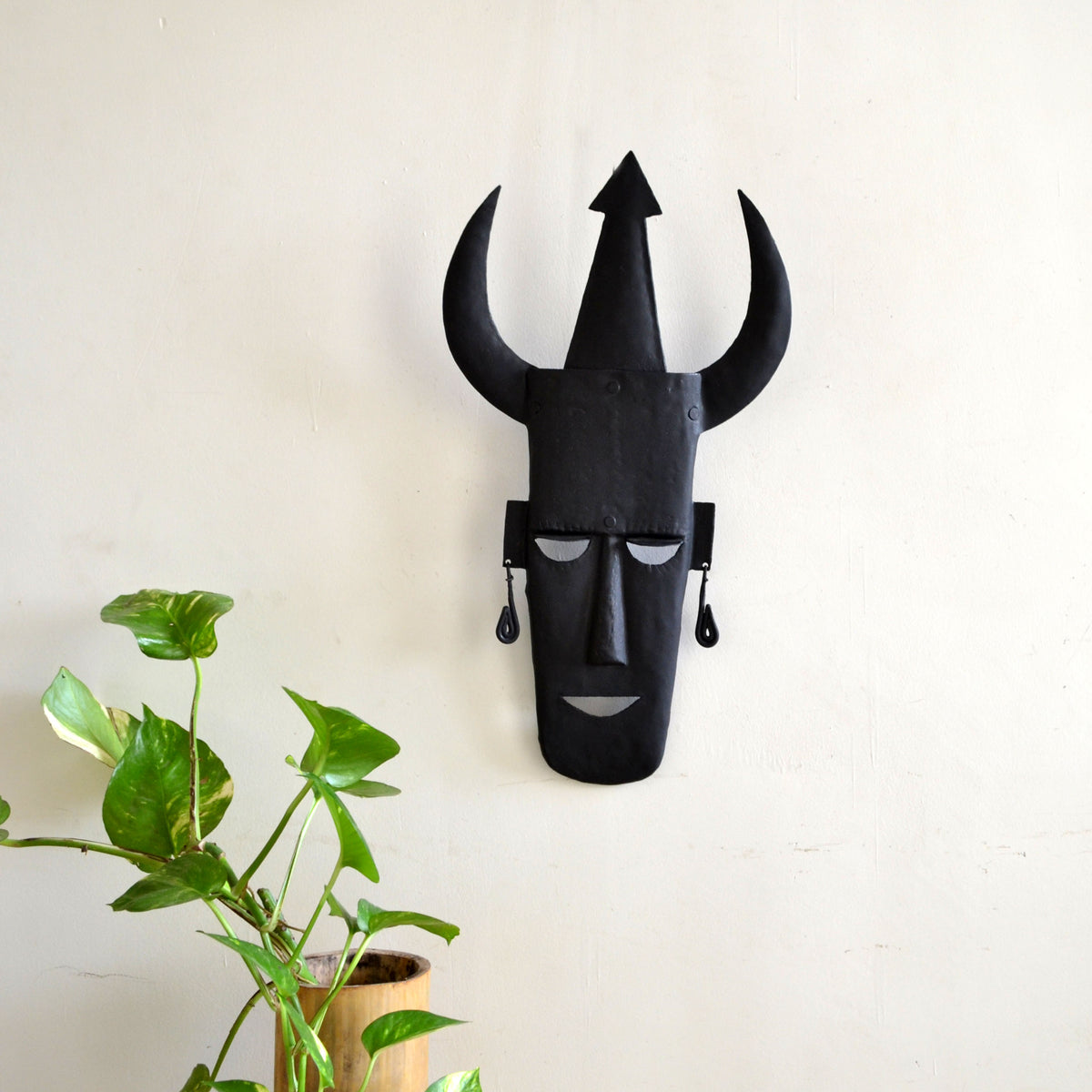 Wrought Iron Tribal Mask wall decorative