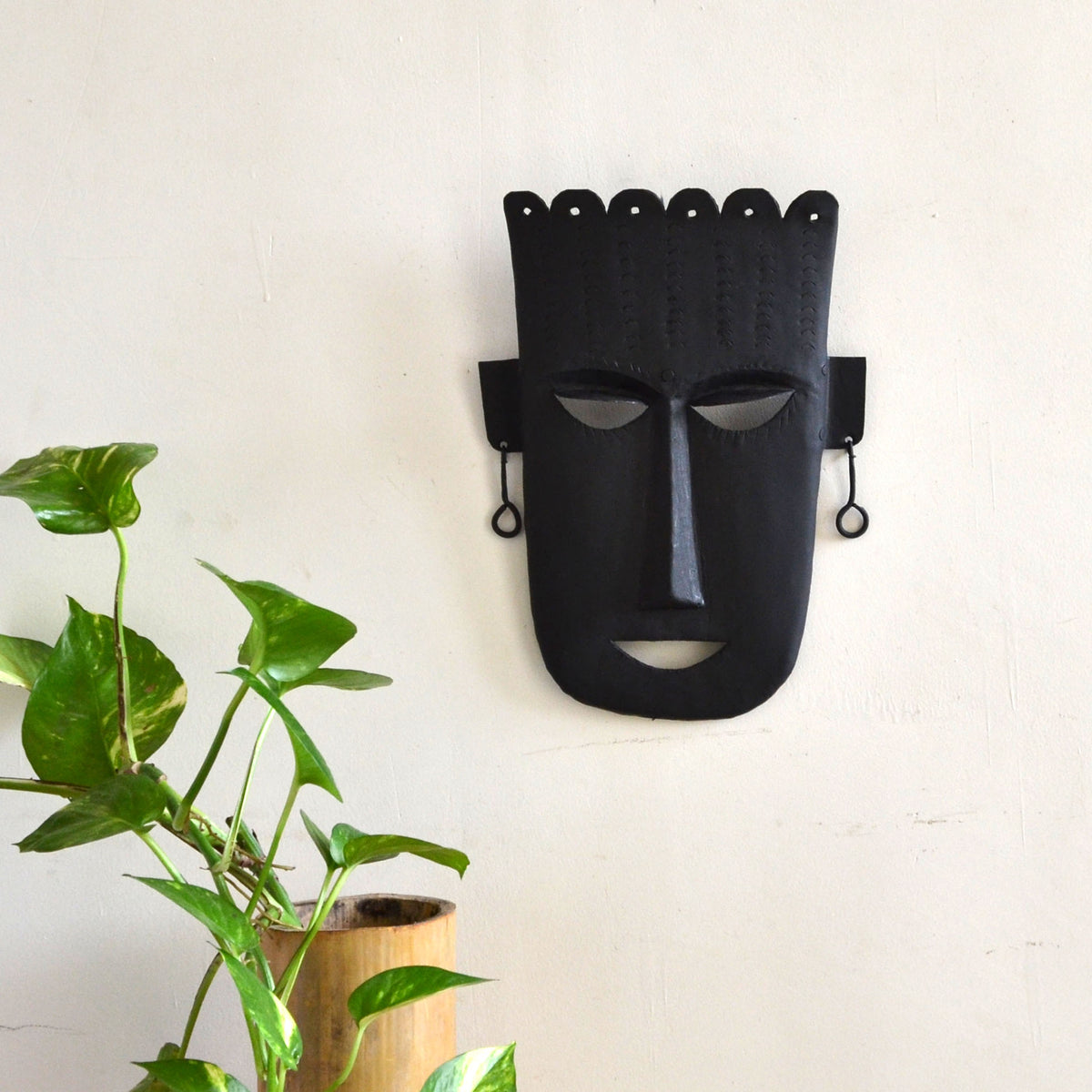 Wrought Iron Tribal Mask wall decorative