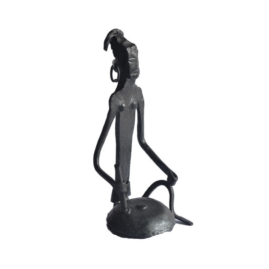 Wrought Iron Tribal Woman showpiece Figurine