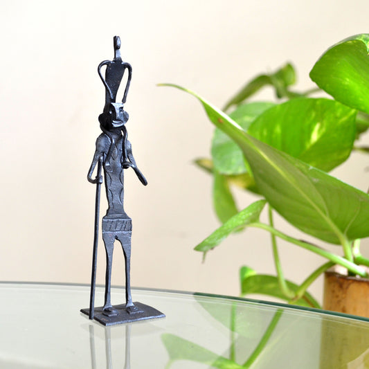 Wrought Iron Tribal Father son showpiece Figurine