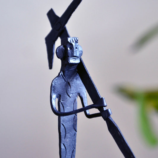 Wrought Iron Tribal Farmer at Field showpiece Figurine